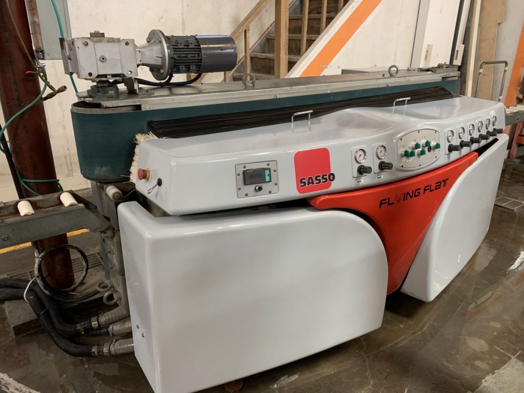 Sasso In Line Machine Sold Used 2016 Sasso Flying Flat Edge Polisher - All Used Stone Equipment